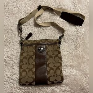 Coach Sutton Swingpak Crossbody  Tan All Over Vintage
